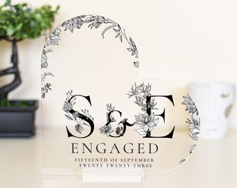 Personalized Engagement Plaque: Monogram Acrylic Couple Gift