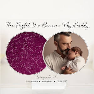 Regalo personalizzato con foto della mappa stellare: il regalo perfetto per la festa del papà e l'anniversario per papà e papà da celebrare: la notte in cui sei diventato mio papà