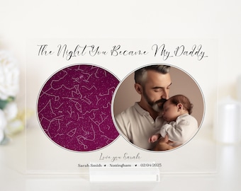 Personalized Star Map Photo gift: The Perfect Father's Day and Anniversary Gift for Dad and Daddy to Celebrate-The Night You Became My Daddy