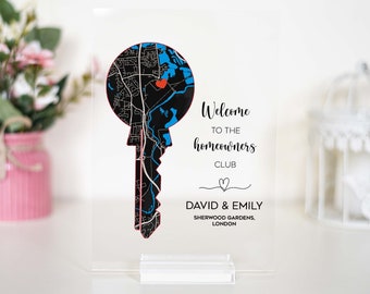 Placa personalizada com mapa da casa: presente para a primeira casa, decoração para uma nova casa