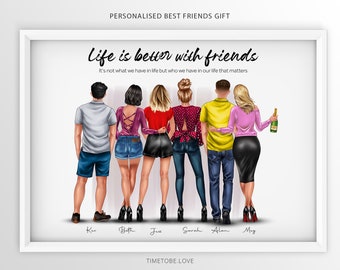 Best Friend Print | Best Friend Gift | Bestie Gifts | Birthday Gift for Her,Friendship Quote,Personalised Print,Gift for Friend,Framed print