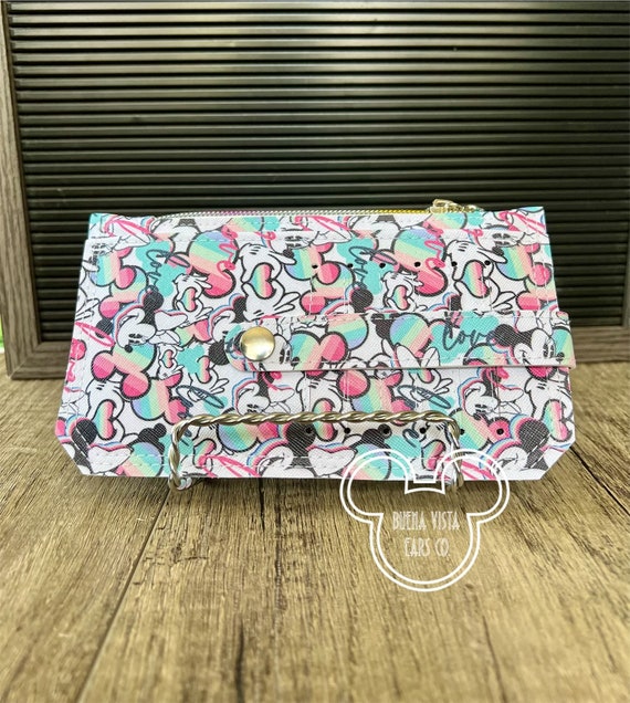 Pastel Rainbow Minnie Mouse Slim Wallet