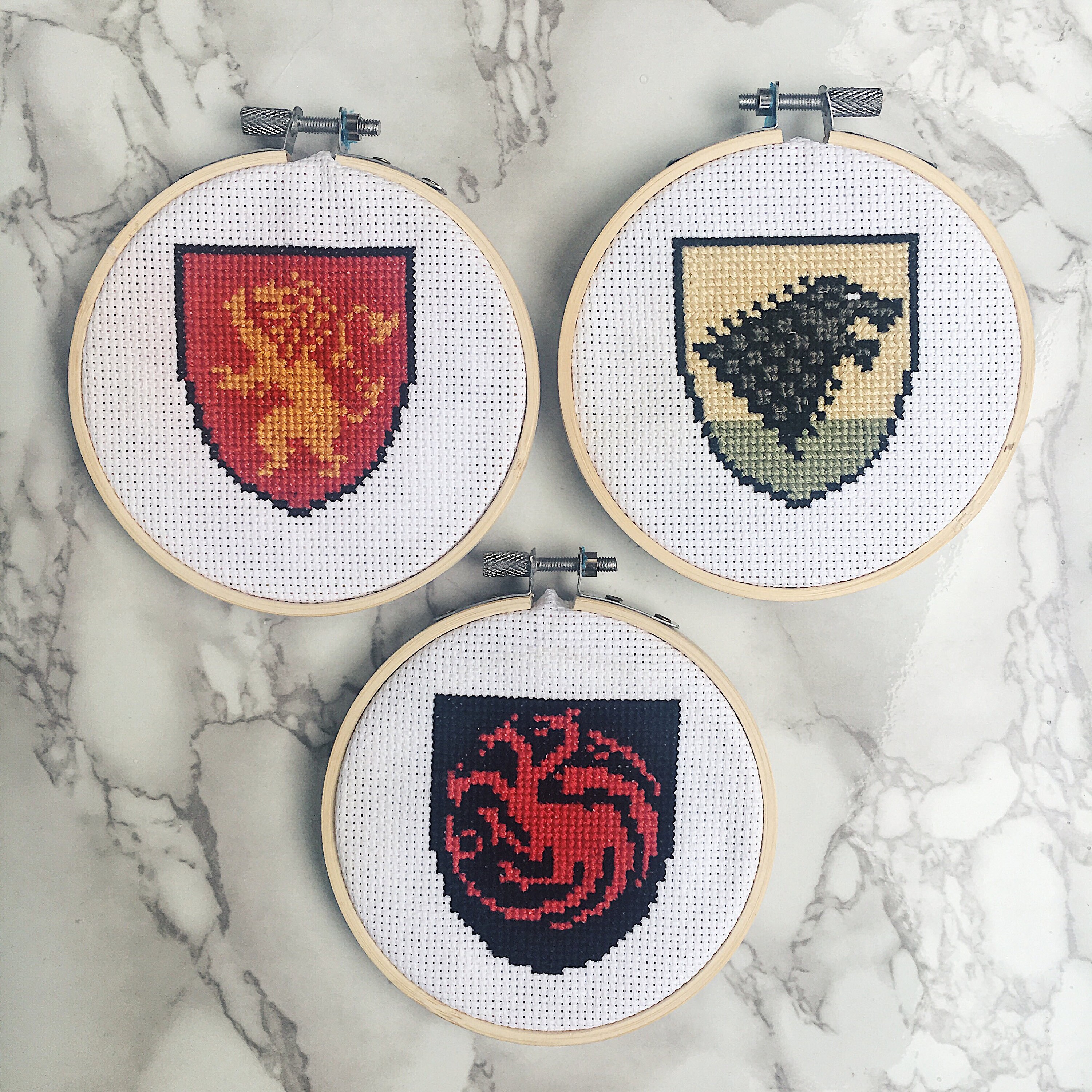 Game of Thrones Cross Stitch Pattern 3 Houses | Etsy