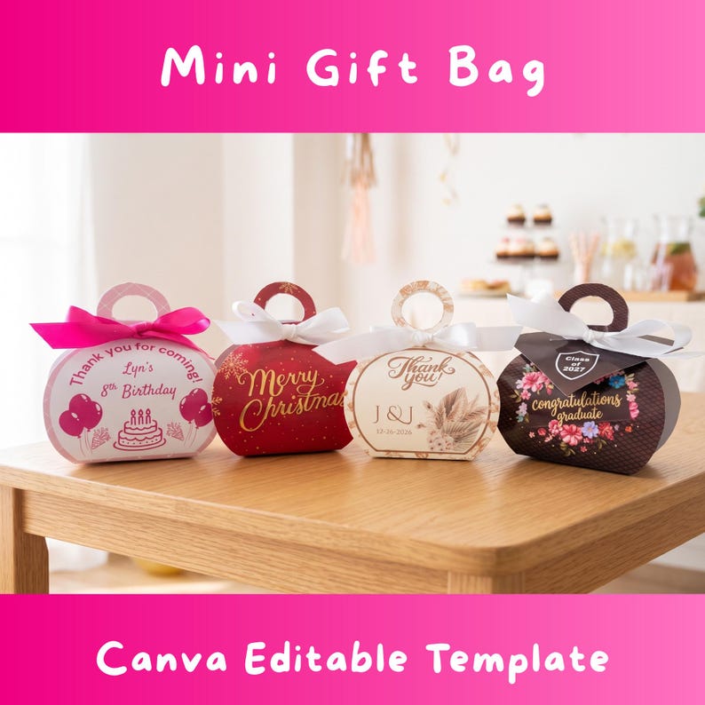 Snap Box Template Favor Box Template, Canva Editable, Graduation Gift Box, Birthday ...