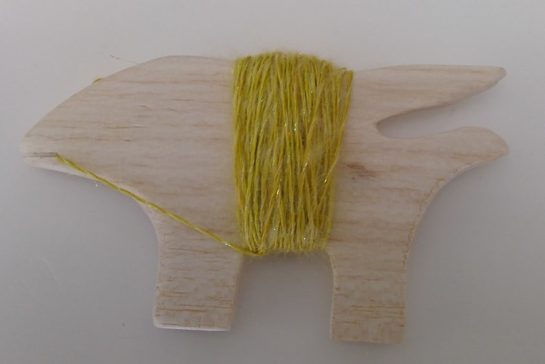 Silk-Mohair-Sparkle Thread on Handmade Balsa Wood Thread Winder