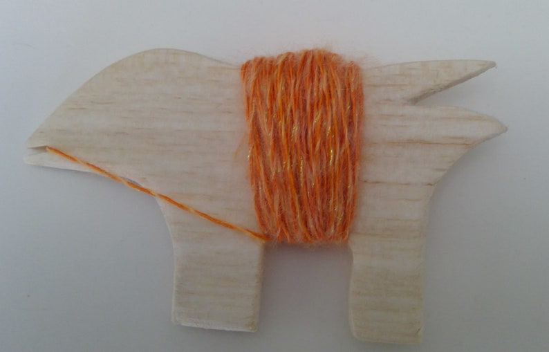 Silk-Mohair-Sparkle Thread on Handmade Balsa Wood Thread Winder