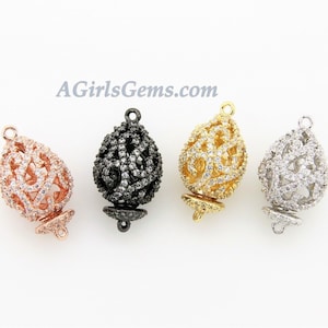 Fermoirs CZ Micro Pave, perles, maillons, fermoirs, perles pour bracelets et colliers, fermoirs pour bijouterie fine, fermoirs à vis