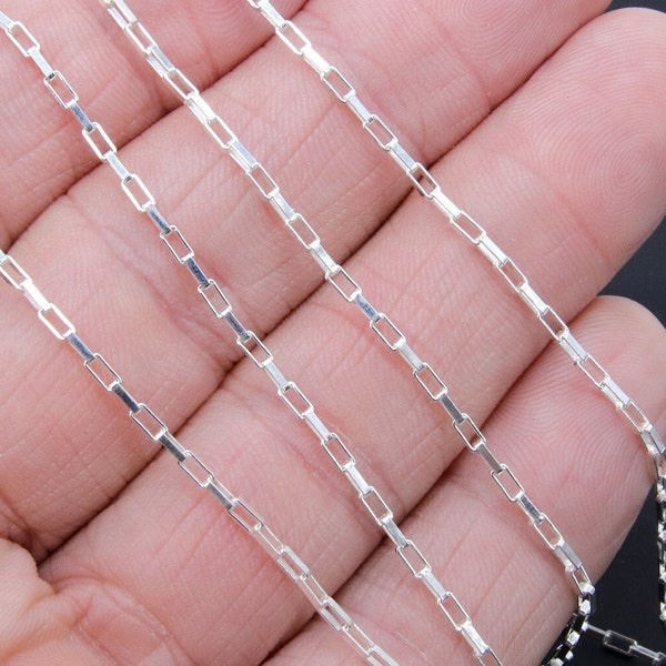 925 Sterling Silver Box Chains, Silver Unfinished By The Foot CH #802, 3.2 mm Venetian Thick Box Chain