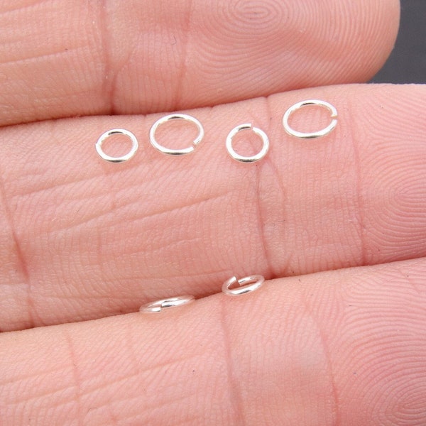 925 Sterling Silver Jump Rings, Open Snap Close Rings, 4 mm or 5 mm, 22 Gauge Silver Jewelry Findings