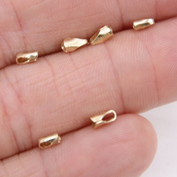 14 K Gold Filled End Caps, Gold Chain Stamped End Caps #2244, 1.5 or 2.0 mm ID Hole, Jewelry Findings