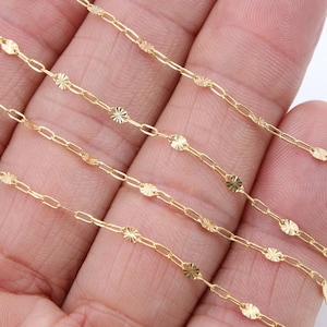14 K Gold Filled Paperclip Starburst Box Unfinished Chain Permanent Jewelry