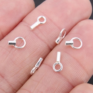 925 Sterling Silver Crimp End Caps, Dainty Chain Necklace Crimps #2291, 4 or 5 mm Ring and 1.2 or 1.5 mm ID Hole, Jewelry Findings