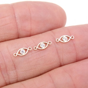 14 K Gold Filled Evil Eye CZ Connector