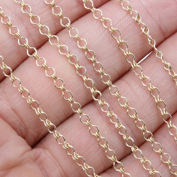 14 K Gold Filled Ladder Jewelry Chains, 5.2 mm Ladder Chain CH #704, Unfinished Genuine 14 20 Gold, By the Foot