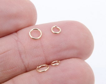 14 K Gold Filled Jump Rings, 3.0 4.0 or 5.0 mm Open Snap Close Rings, 22 Gauge Rings, 14 20 Jewelry Findings