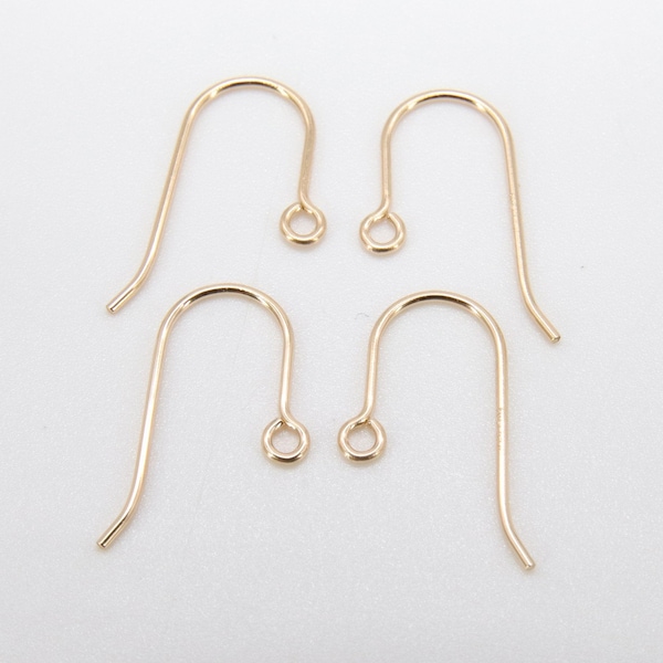 14 K Gold Filled Ear Wire Hooks, Wire Earring Findings, Open Loop Components, 14 20 Jewelry #2164