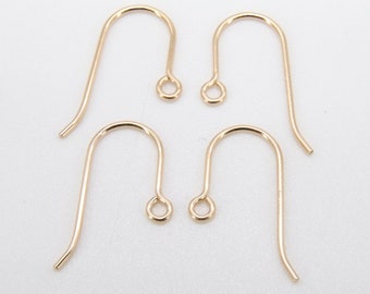 14 K Gold Filled Ear Wire Hooks, Wire Earring Findings, Open Loop Components, 14 20 Jewelry # 2164