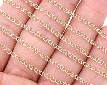 14 K Gold Filled Mariner Kette, 4.5 mm Anchor Pailletten Flache Ketten CH # 720, USA Unfertige Soda Tab Kette, Flachstahl Schmuckkette