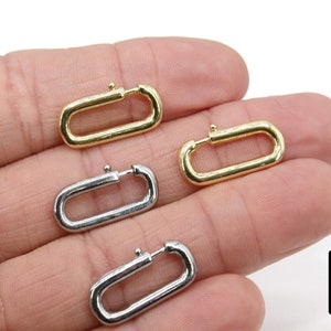 Silver Lobster Clasps, Gold Oval Lobster Claws  #2830, Jewelry Findings 10 x 23 mm for Chain Bracelets, Necklace
