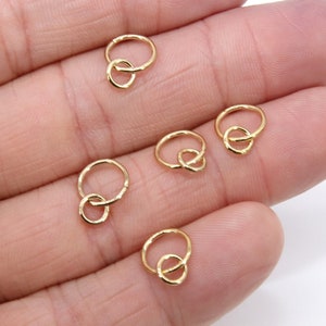 925 Sterling Silver Two Circle Link Rings, 6 and 10 mm  14 K Gold Filled Interlocking Rings #2237, Soldered Double Infinity Rings