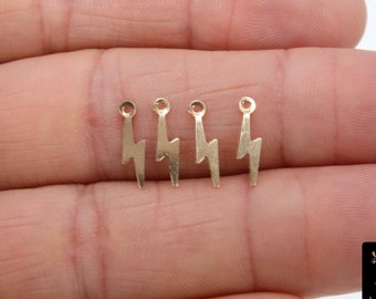 14 K Gold gefüllter Blitz Charms, 2 Stück kleiner Blitz # 2133, 3.6 x 13.5 mm Ohrring Huggie, Minimalist Halskette 14 20 Schmuck