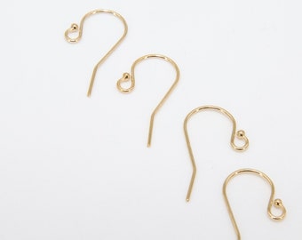 14 K Gold Filled Ear Wire Hooks Ball End Earring Findings | Etsy