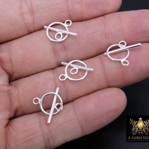 925 Sterling Silver Toggle Clasp Set, 16 x 12 mm Toggle Ring #743, 20 mm Flat T Bar Stamped 925 Clasps, Jewelry Findings
