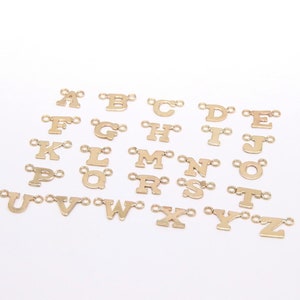 14 K Gold Filled Letter Charm, 6.5 mm Gold Alphabet Letters #3512, Minimalist Block Name Letter Links, Permanent Jewelry, Personalize Letter
