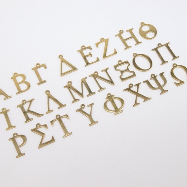 Greek Alphabet Gold Charms, Initial Letters in Stainless Steel, Initial Sorority Name Necklaces or Bracelets, Friendship Bracelets