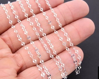 925 Sterling Silver Bar Jewelry Chains, 3 mm Sequin Bar CH# 849, 14 K Gold Filled Unfinished CH# 740, Long and Short Chain, By the Foot