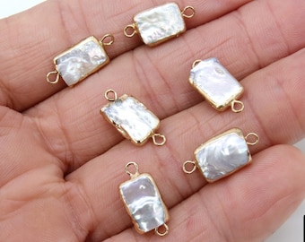 Lot De 2 Intercalaires Connecteurs En Cristal De Roche Pour Bracelet