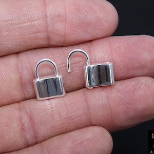 1 Sterling Silver Decorative Padlock Pendant Clasp 925 Silver