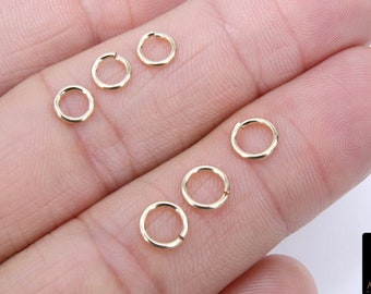 14 K Gold Filled Jump Rings, 4.0 or 4.5mm 19 gauge OR 5mm, 6mm, 7mm Strong Thick 18 Gauge, Open Snap Close Rings, 14 20 Jewelry Findings