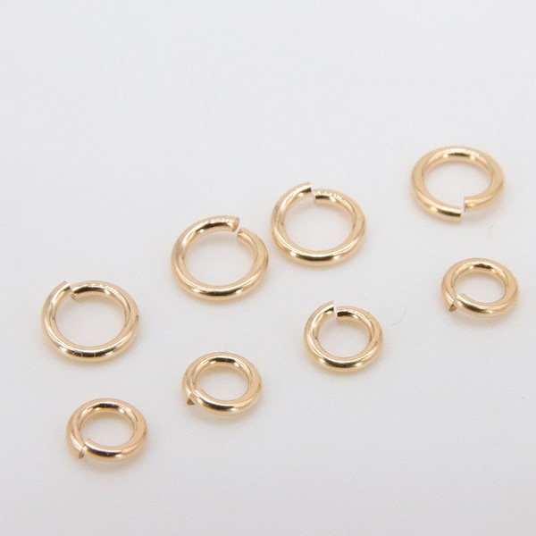 14 K Gold Filled Jump Rings, 3.3 mm 4.0 mm 5.0 mm and 6.0 mm Open Snap Close Rings, Strong 20 Gauge, 14 20 Jewelry Findings