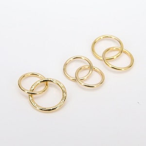 14 K Gold Filled Two Circle Link Ring, 9 and 10 mm Double Interlocking Rings #, 9 and 11 mm Textured Soldered Infinity Ring