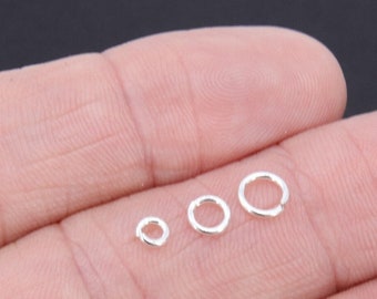 925 Sterling Silver Jump Rings, Open Snap Close Rings, 4 mm 5 mm or 6 mm, Thick 19 Gauge Silver Jewelry Findings