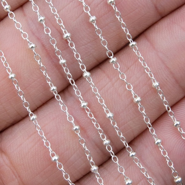 925 Sterling Silver Satellite Cable Chains, 14 K Gold Filled 2.1 mm Rondelle beads CH #826, Unfinished 14 20 Hammered Flat Cable, By Foot