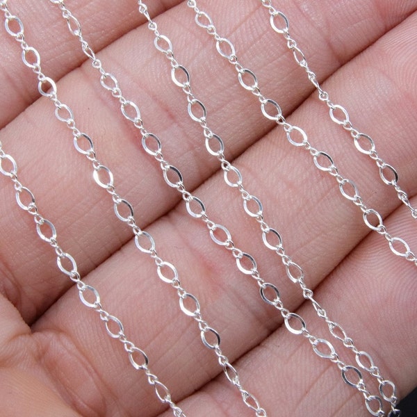 14 K Gold Filled Figure 8 Rolo Chains, 3.3 mm 925 Sterling Silver Oval Cable CH #703, Unfinished Dainty Chain CH #803, By The Foot Chain