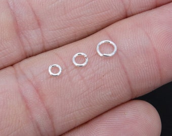 925 Sterling Silver Jump Rings, Open Snap Close Rings, 3.3 mm 4 mm 5 mm or 6 mm Strong, 20 Gauge Silver Jewelry Findings