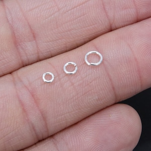 925 Sterling Silver Jump Rings, Open Snap Close Rings, 3.3 mm 4 mm 5 mm or 6 mm Strong, 20 Gauge Silver Jewelry Findings