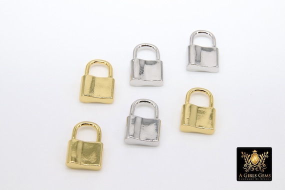 Pave Padlock Earring Charms | Hanging Lock Charms | Liven Fine Jewelry Rose Gold