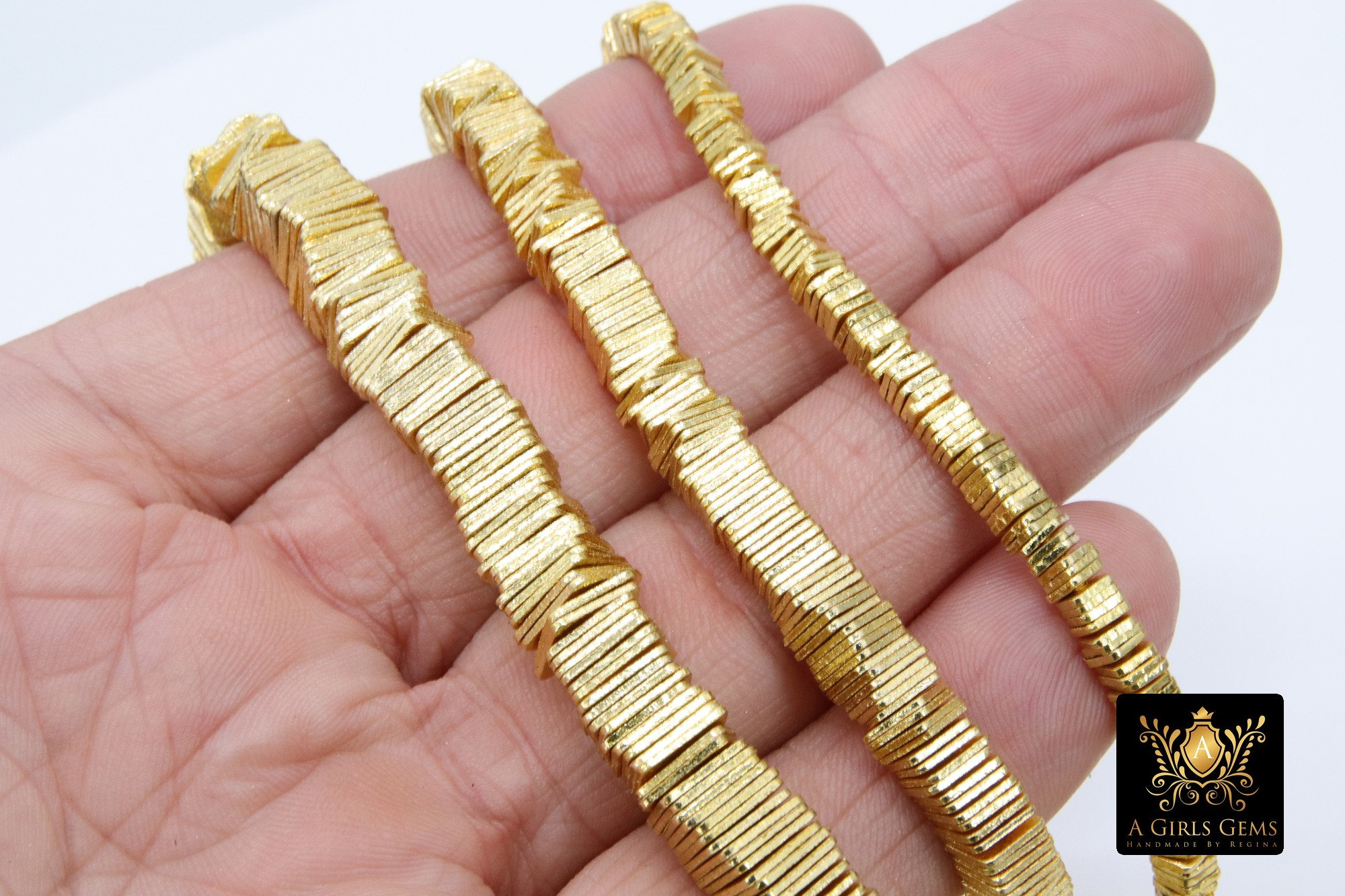 Gold Flat Spacer Beads, 20- 260 pcs Round Brushed Gold Metal Discs, He – A  Girls Gems