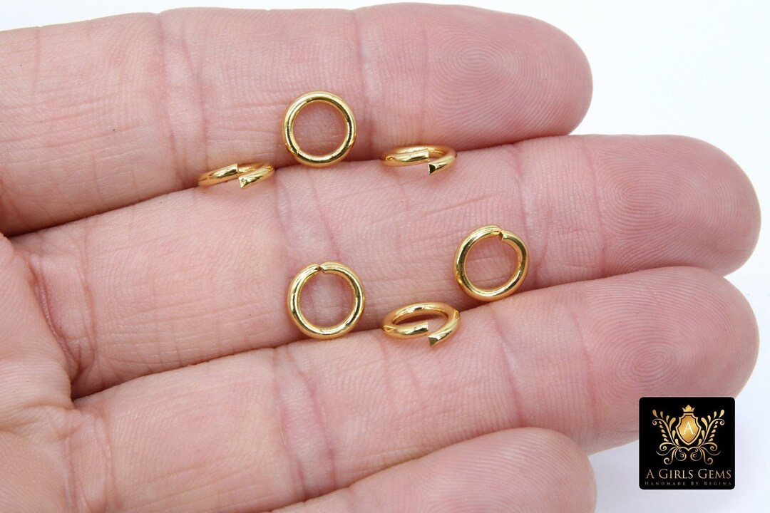 Stainless Steel Gold Jump Rings Genuine 24 K Gold Plated 9 Mm Etsy