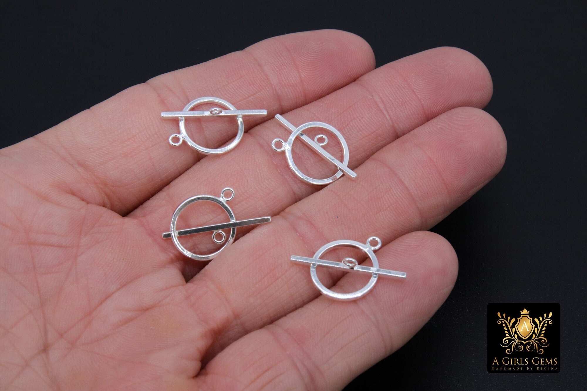 Large 925 Sterling Silver Toggle Clasp Set 17 X 14 Mm Toggle - Etsy