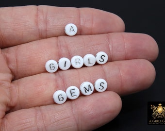 TOAOB - 1000 Cuentas Acrílicas De Letras Para Hacer Joyas, Cuentas Redondas Del Alfabeto Blanco Y Negro