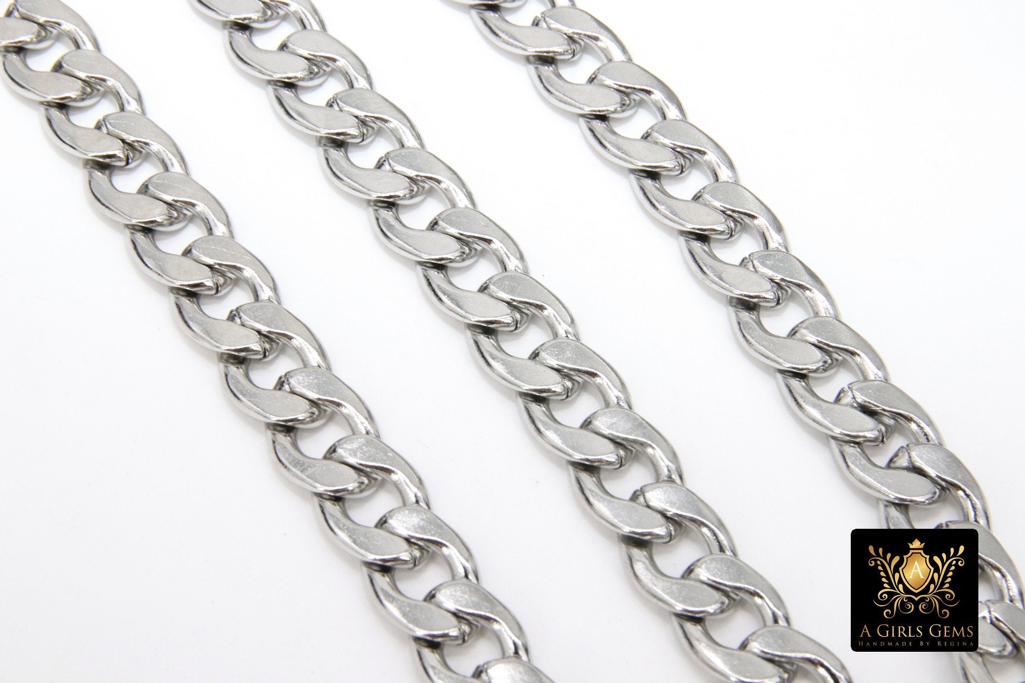 Waterproof 3mm Flat Curb Silver Stainless Steel Chain Necklace — WE ARE ALL  SMITH