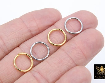 Stainless Steel Gold Jump Rings, Smooth 13 mm Open Silver Rings #413, Large Strong 15 Gauge, 304 Jewelry Findings