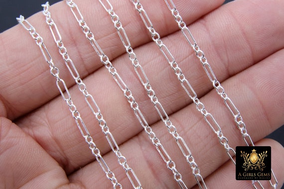 Sterling Silver 6.5mm Rectangle Box Chain. Unfinished Bulk Chain for  Jewelry Making. Sold by the foot.