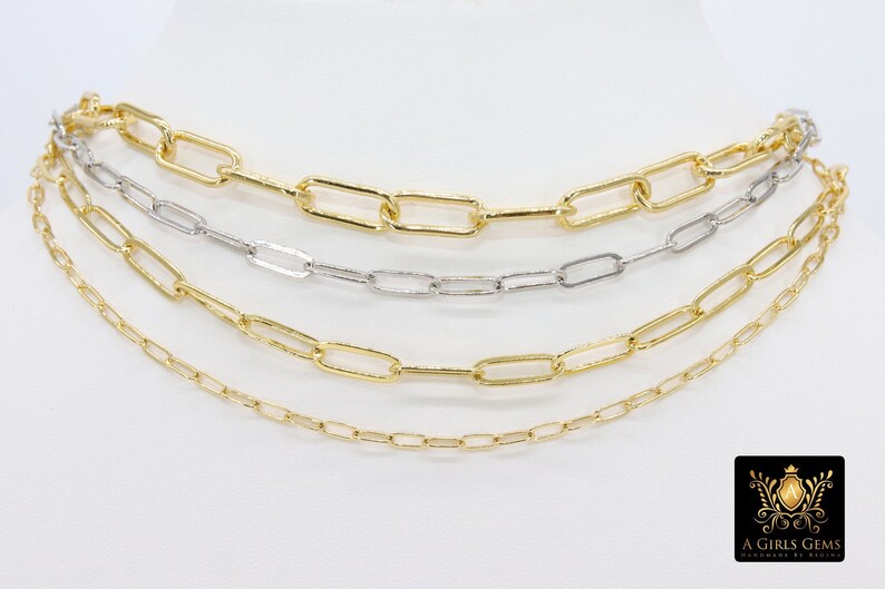 Rectangle Chain Unfinished Gold Oval Dainty Chains Bracelet Etsy