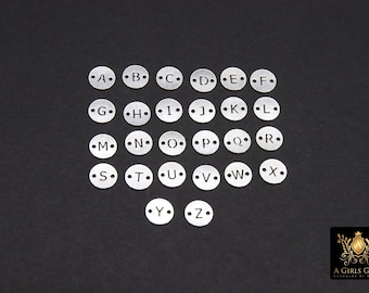 925 Sterling Silver Letter Connectors, 6 mm Silver Alphabet Letters # 3424, Block Name Letters, Personalized Two Hole Letters, And & Symbol